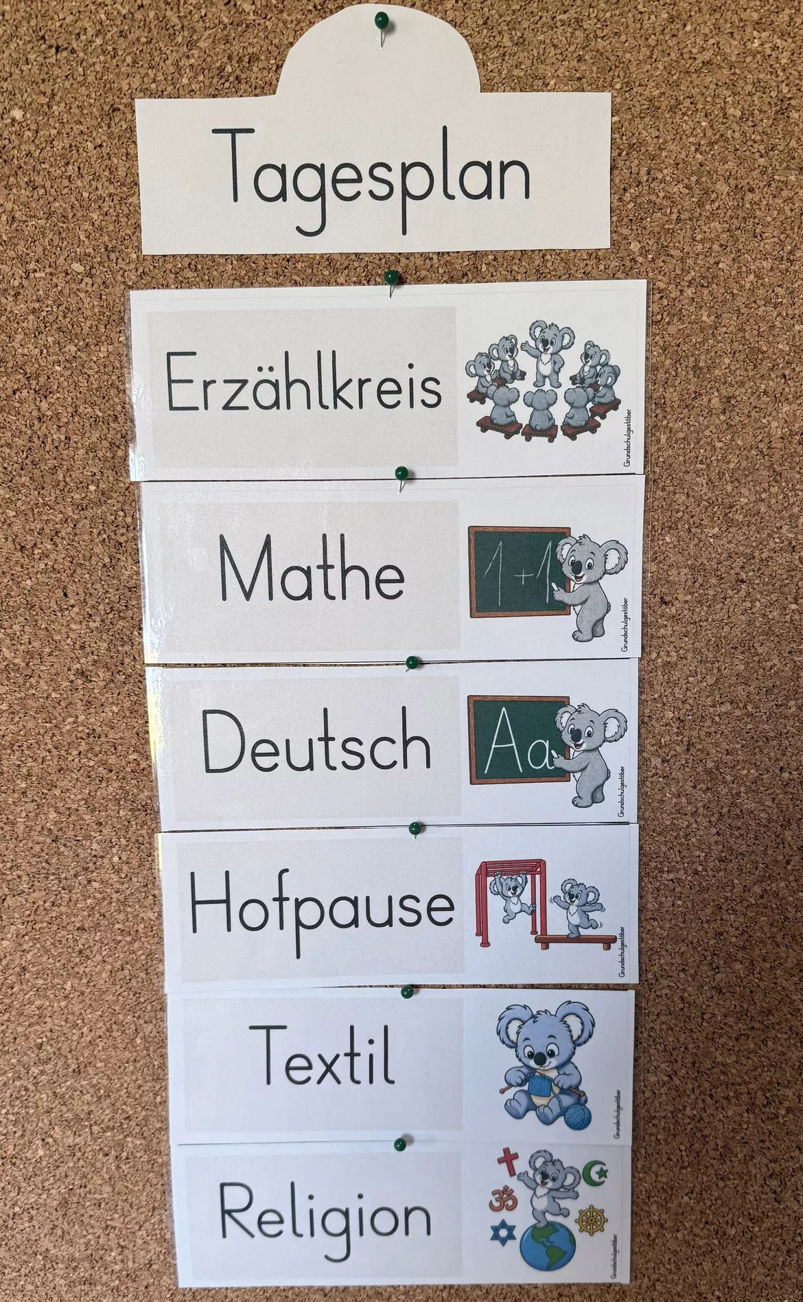 Bild in der Beschreibung des Unterrichtsmaterials Koalaklasse Tagestransparenz von Grundschulgestöber #1