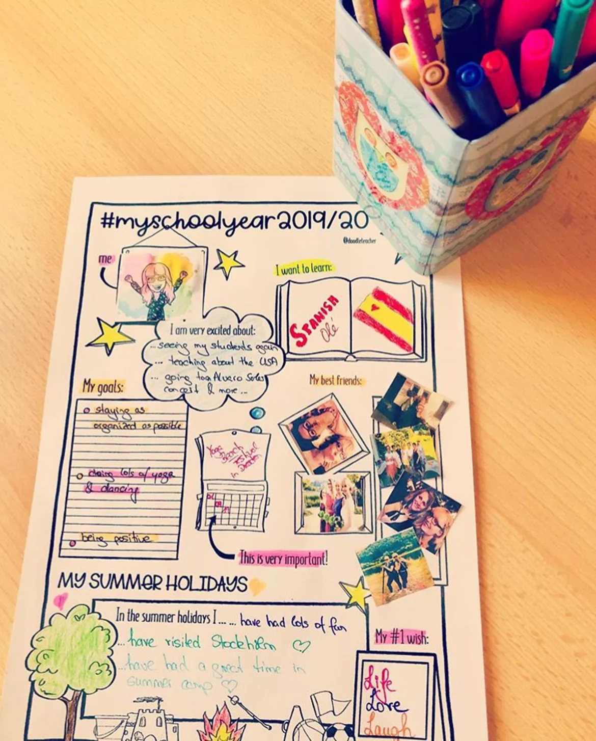 Bild in der Beschreibung des Unterrichtsmaterials My Schoolyear 2020 / 20?? in Sketchnotes - SPENDENAKTION von Doodleteacher #1