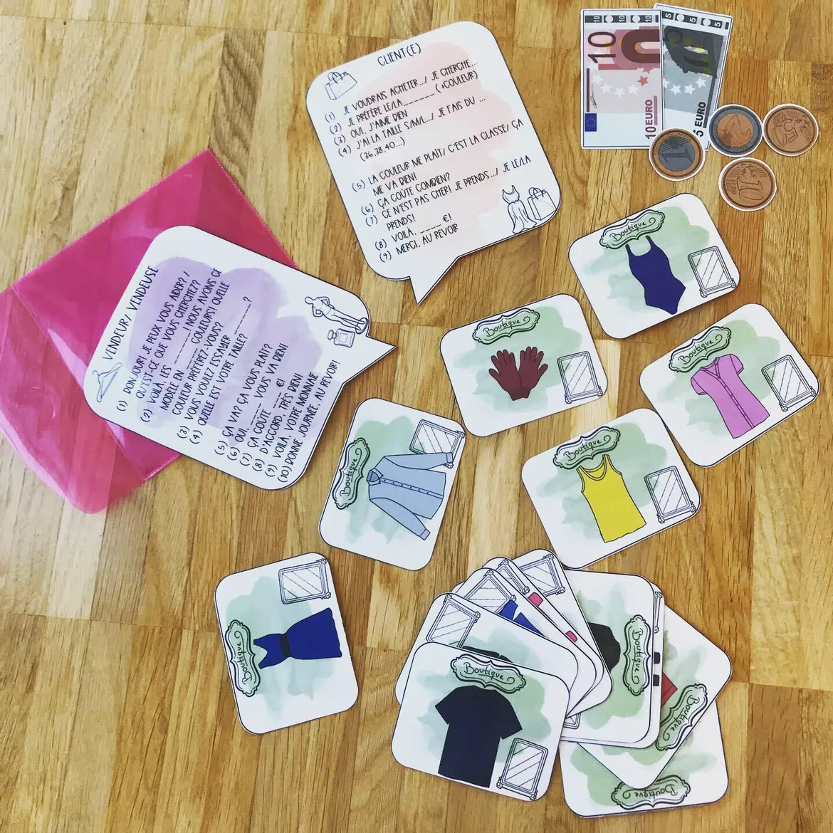 Bild in der Beschreibung des Unterrichtsmaterials Dialogkarten: Dans un magasin de vêtements (Kleidungsgeschäft) von Mme_Sie #1