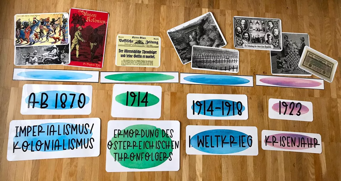 Bild in der Beschreibung des Unterrichtsmaterials Historischer Zeitstrahl 1870-1945 (Legematerial) von Mme_Sie #1