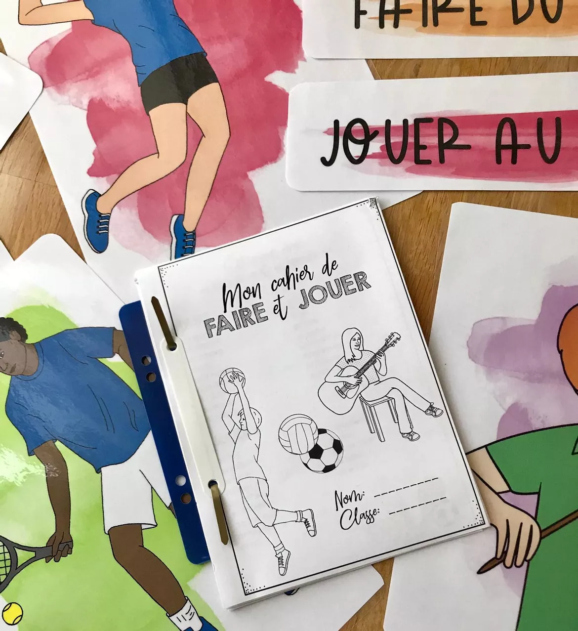 Bild in der Beschreibung des Unterrichtsmaterials Dossier: Activités- Faire de/ jouer à/de... (Carnet/Arbeitsheft) von Mme_Sie #1