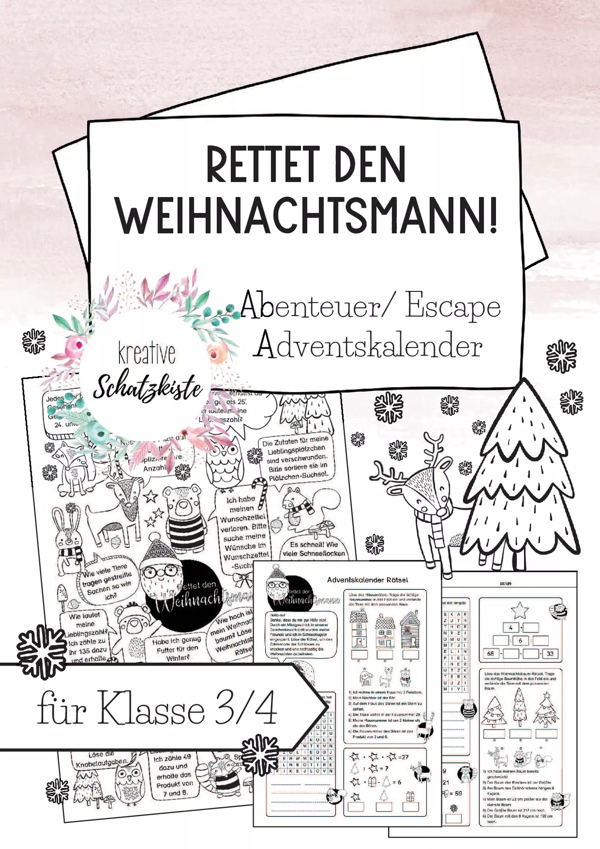 Bild in der Beschreibung des Unterrichtsmaterials Feriencountdown zum Ausmalen - Adventskalender - Weihnachtsferien - Countdown - Advent von kreative Schatzkiste #1