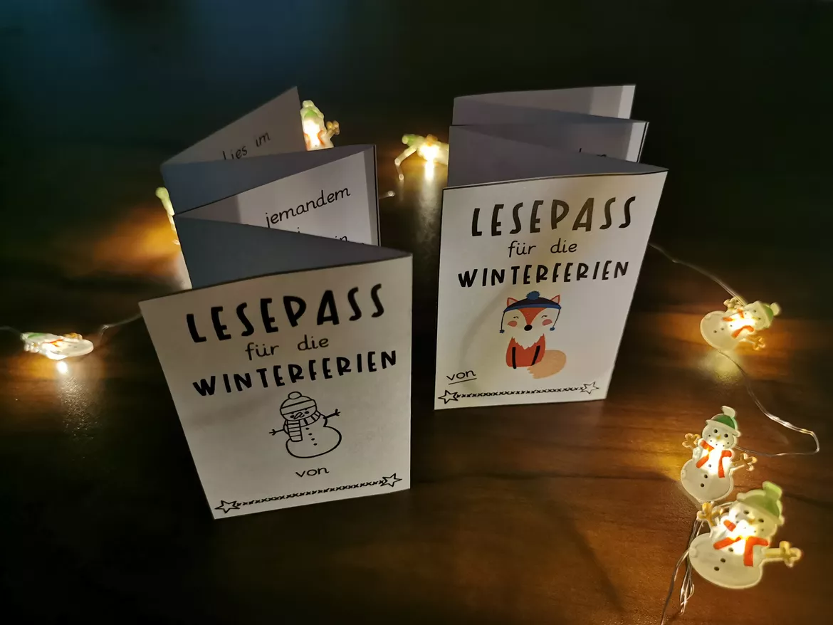 Bild in der Beschreibung des Unterrichtsmaterials Lesepass Winter/Weihnachten sw und farbig von Frau Waschbär #1