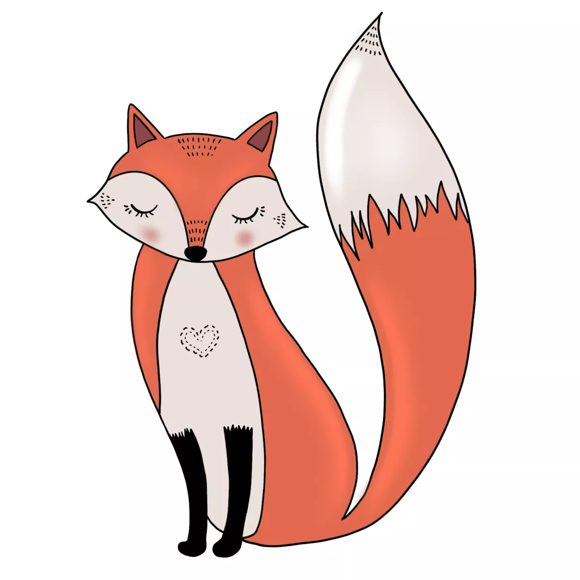 Bild in der Beschreibung des Unterrichtsmaterials Briefpapier "Fuchs" - Lineatur - 4 Versionen von nekoneko #1