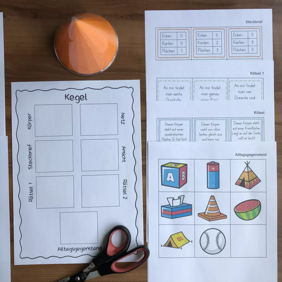 Bild in der Beschreibung des Unterrichtsmaterials Geometrischen Körper - Arbeitsheft von Giraffes_love_school #2