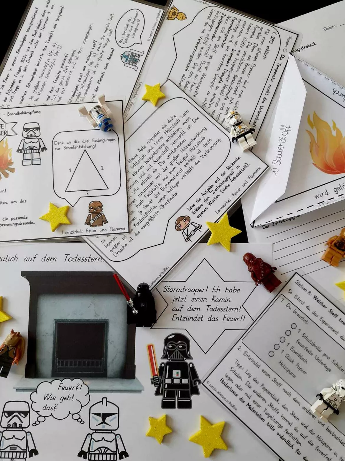 Bild in der Beschreibung des Unterrichtsmaterials Lernzirkel: Verbrennungsdreieck (inspired by star wars®) von Natur.Wissen.schaffen #1