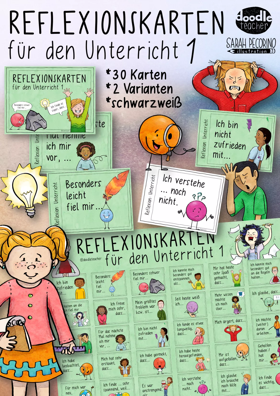 Bild in der Beschreibung des Unterrichtsmaterials Reflexions und Gesprächskarten - Unterricht / Freebie von Doodleteacher #2