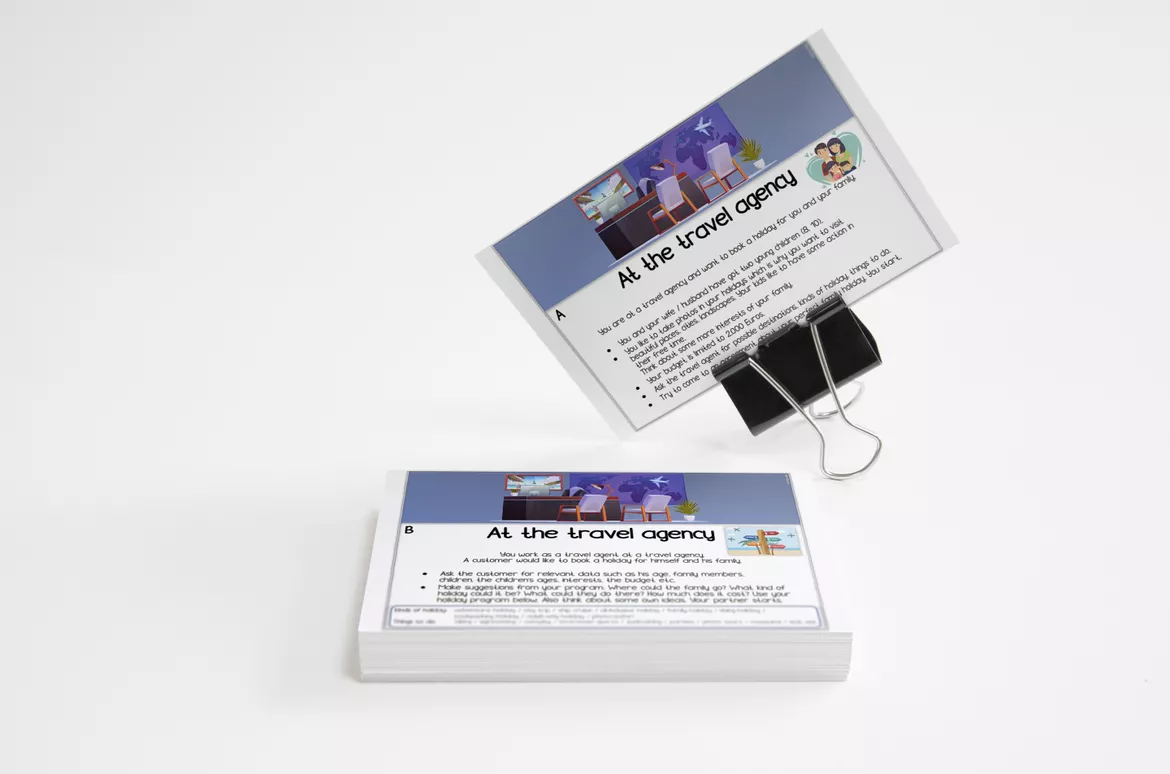 Bild in der Beschreibung des Unterrichtsmaterials Role Plays – Mündliche Prüfung Englisch (oral exam) / Speaking – Training & Prüfung: Sparpaket (Set 1 & 2 mit 41 Rollenkarten) von Mission Education #2