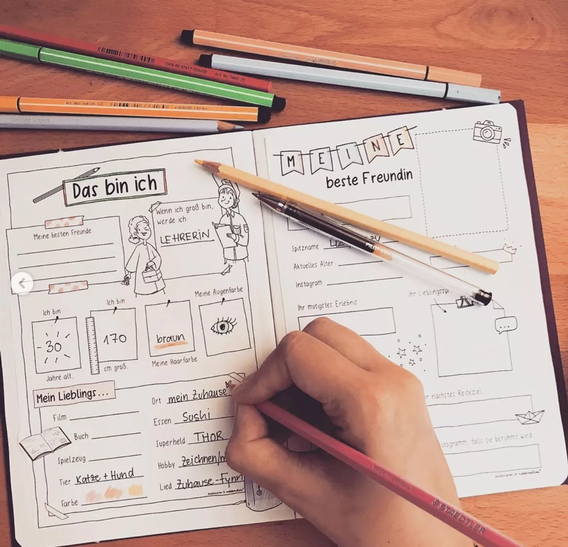 Bild in der Beschreibung des Unterrichtsmaterials ICH in der Schule - Sketchnote Portfolio (Paket 1) von Doodleteacher #1