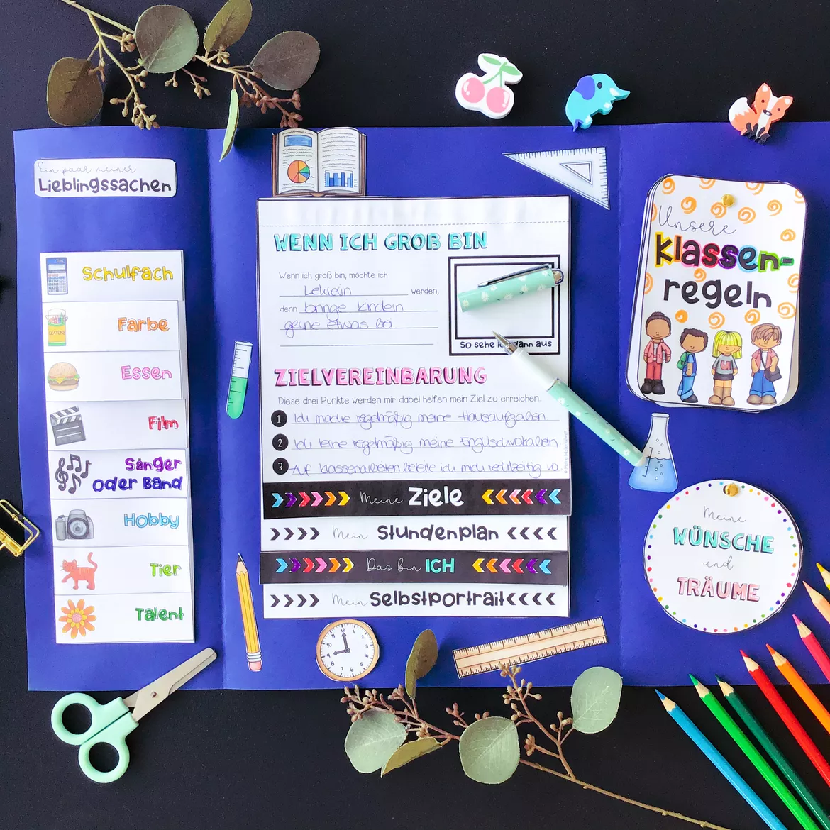 Bild in der Beschreibung des Unterrichtsmaterials Lapbook zum neuen Schuljahr / Schuljahresanfang / Schulstart von Meine Materialwelt #1