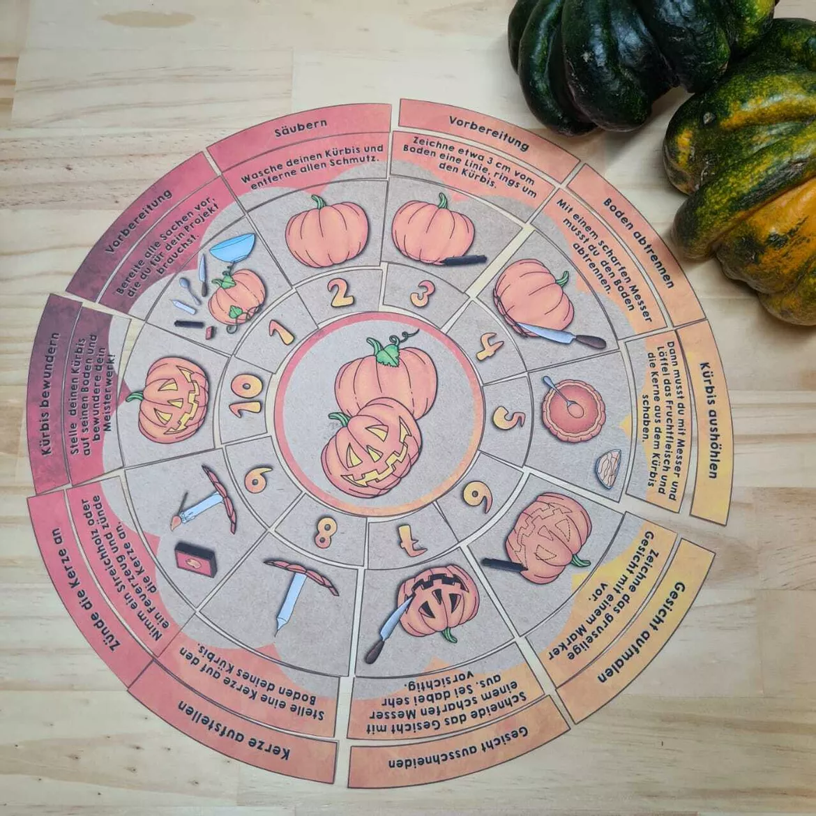 Bild in der Beschreibung des Unterrichtsmaterials Halloween Kürbis aushöhlen Legekreis Anleitung #huhuhalloween von kreativ lernen #1