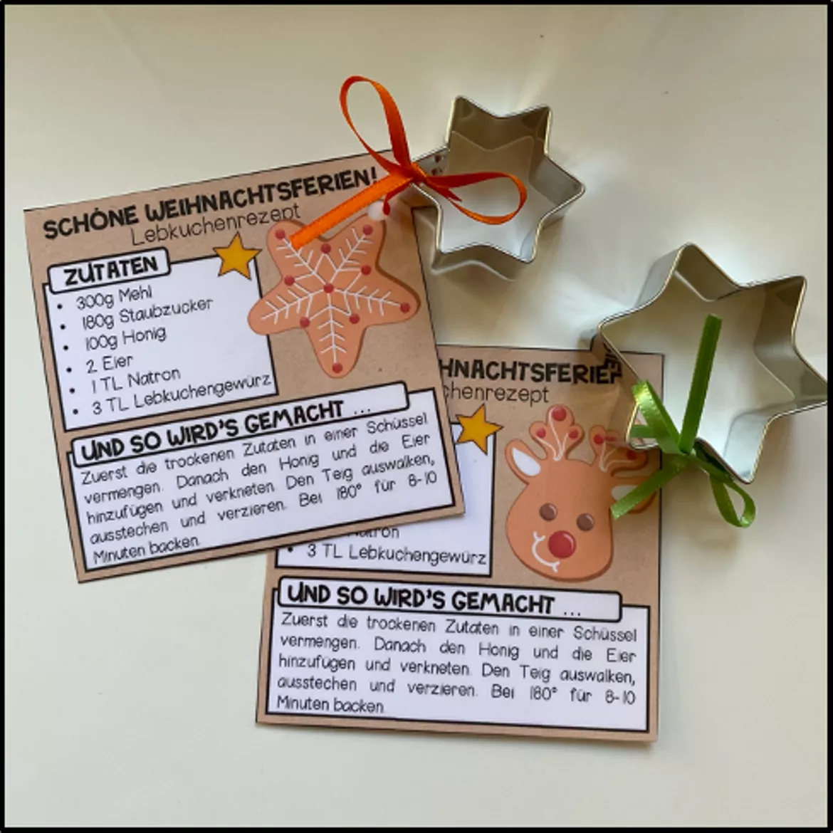Bild in der Beschreibung des Unterrichtsmaterials Weihnachtsgruß (Feriengruß) - Lebkuchenrezepte von Unterrichtmitspass #1