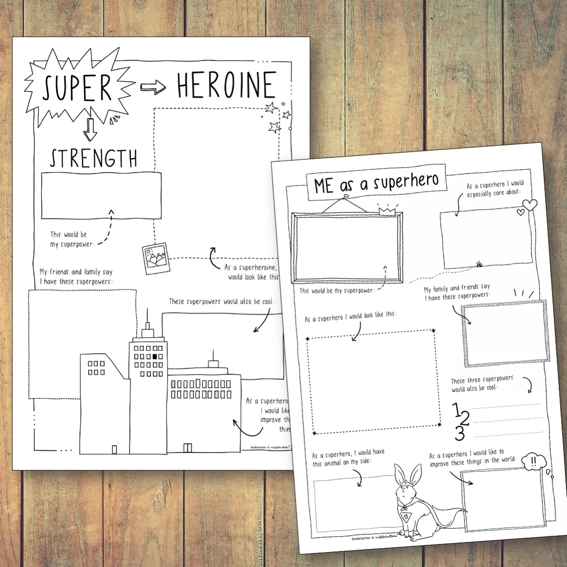Bild in der Beschreibung des Unterrichtsmaterials ME as a Superhero - Sketchnotes von Doodleteacher #1