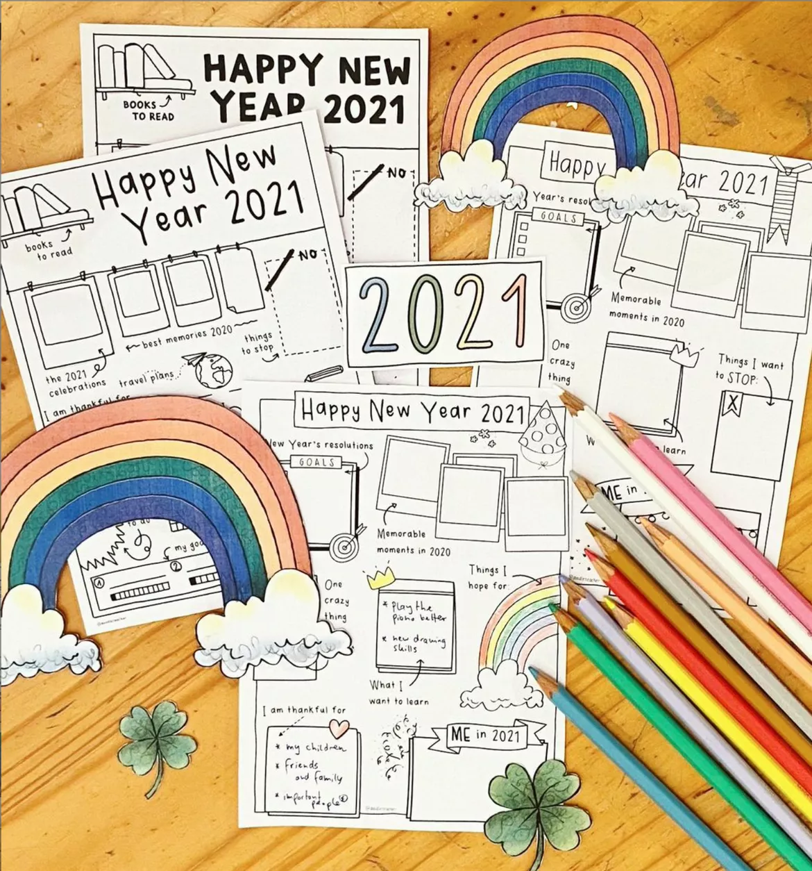 Bild in der Beschreibung des Unterrichtsmaterials Happy New Year 2021 - Sketchnotes von Doodleteacher #1