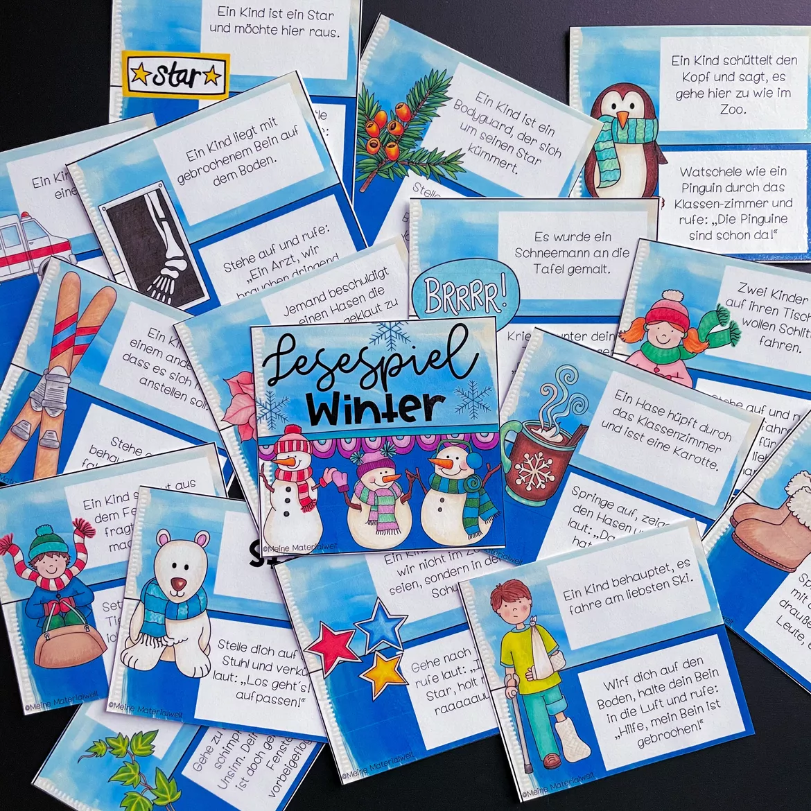 Bild in der Beschreibung des Unterrichtsmaterials Lesespiel Winter von Meine Materialwelt #1