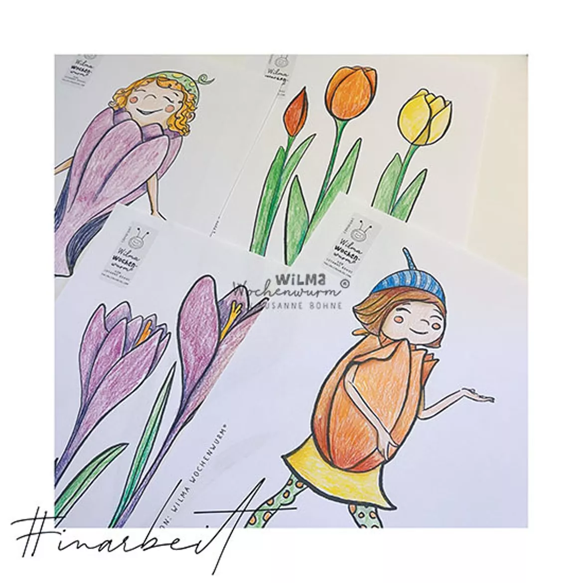 Bild in der Beschreibung des Unterrichtsmaterials DAS FRÜHLINGSERWACHEN - 31 Fensterbilder Vorlagen Frühling inkl. Geschichte - Frühblüher - Grafiken von Wilma Wochenwurm #1