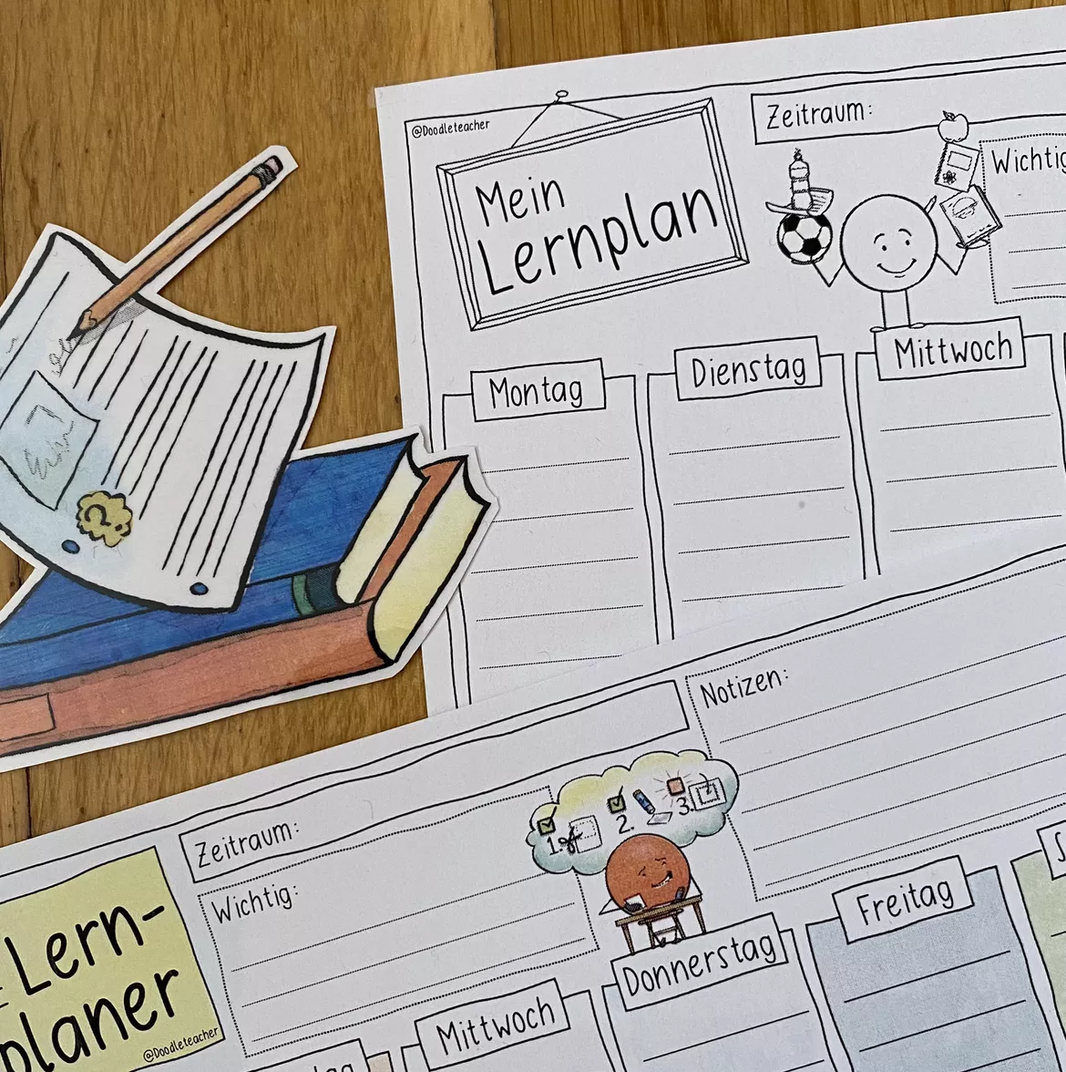 Bild in der Beschreibung des Unterrichtsmaterials Mein Lernplan - Vorlagen für das Lernen zu Hause von Doodleteacher #2