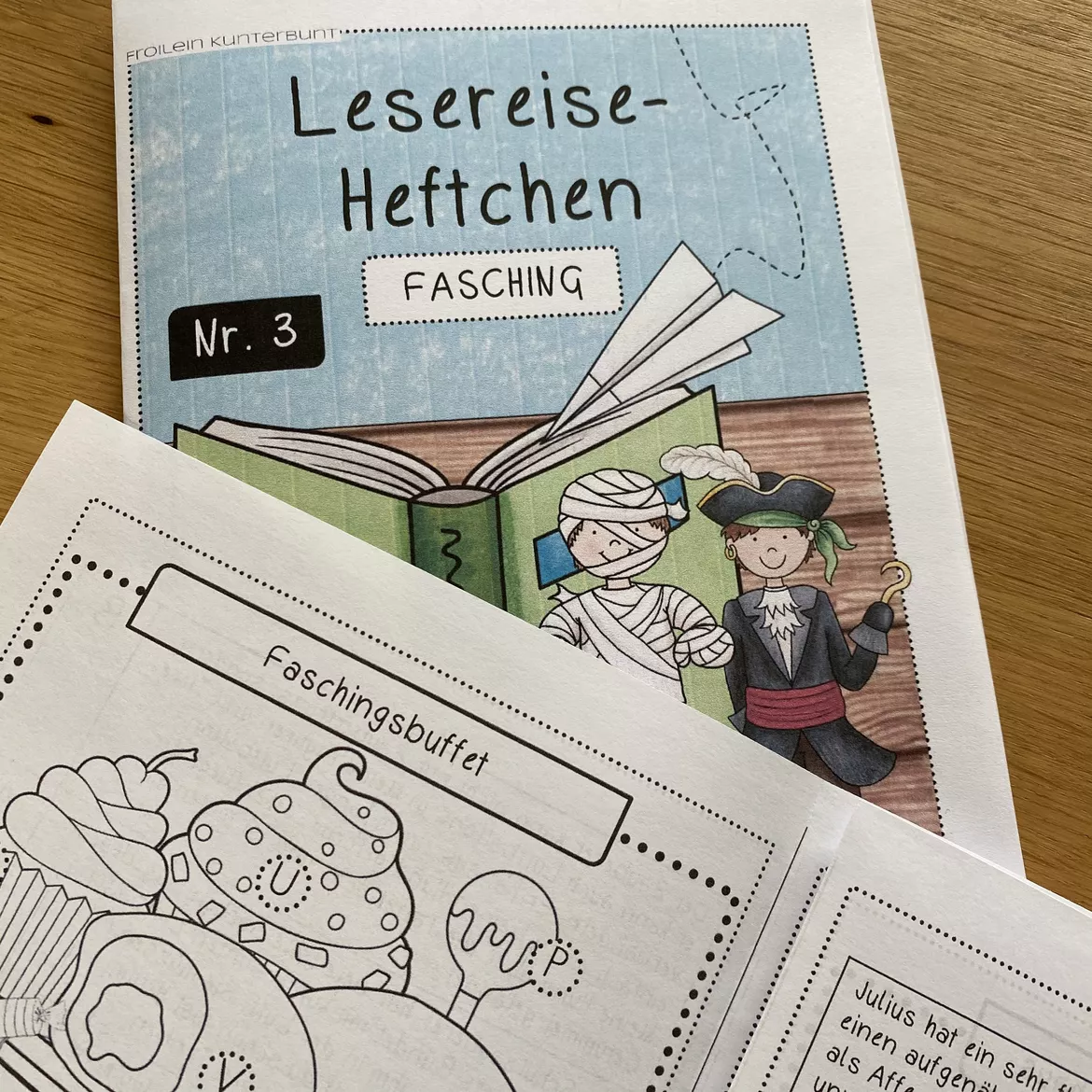 Bild in der Beschreibung des Unterrichtsmaterials Lesereise-Heftchen Nr. 3 Fasching von Froilein Kunterbunt #2