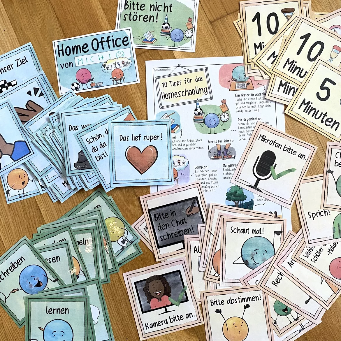 Bild in der Beschreibung des Unterrichtsmaterials Bildkartenpaket - Videokonferenzen / Distanzlernen / Homeschooling von Doodleteacher #1