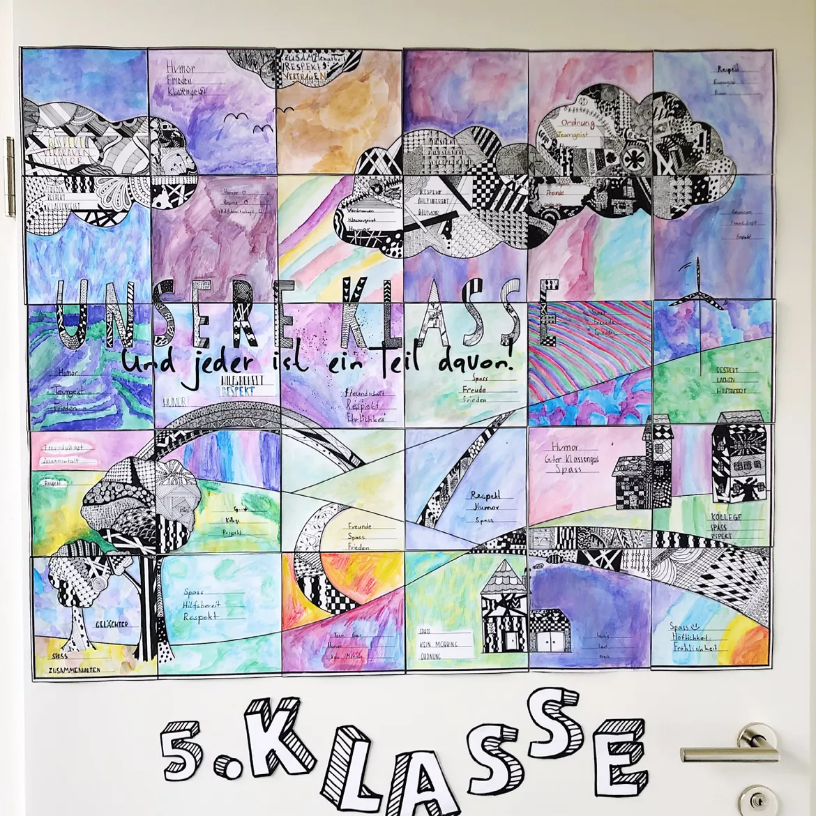 Bild in der Beschreibung des Unterrichtsmaterials Kooperatives Klassenzimmerposter - "Klassengemeinschaft" von Doodleteacher #1