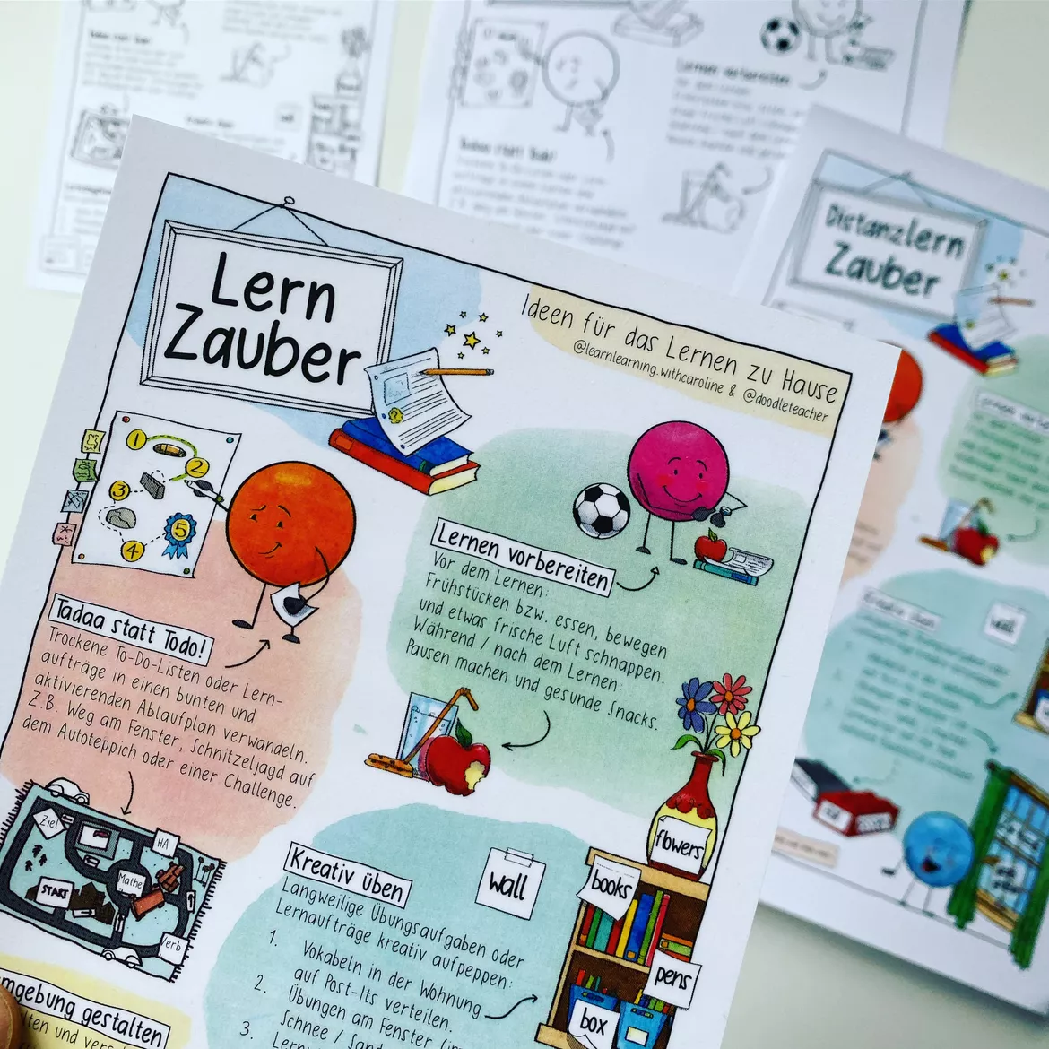 Bild in der Beschreibung des Unterrichtsmaterials Distanzlernzauber - Lerntipps Distanzlernen / Homeschooling von Doodleteacher #2