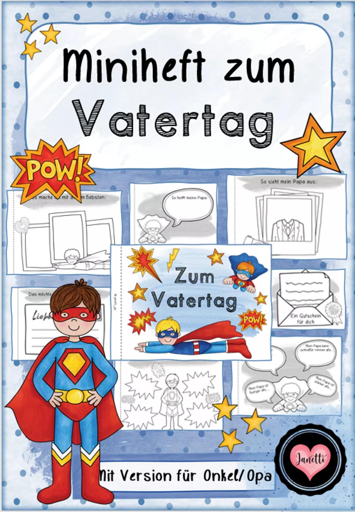 Bild in der Beschreibung des Unterrichtsmaterials Vatertag Plakat Grundschule – Klassendeko & Themenplakat von Janetti #1