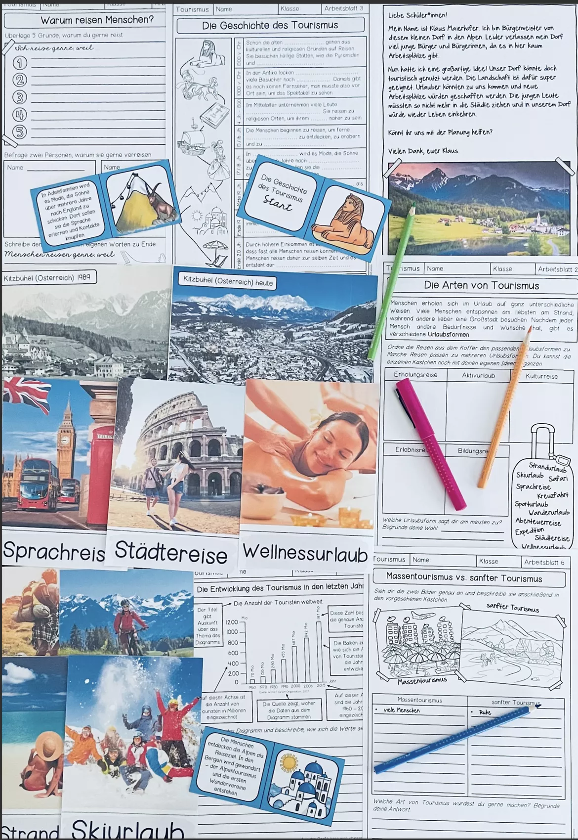 Bild in der Beschreibung des Unterrichtsmaterials Tourismus – Reisen, Tourismusformen und nachhaltiger Tourismus | Erdkunde Materialpaket 6.–7. Klasse von Unterrichtmitspass #1