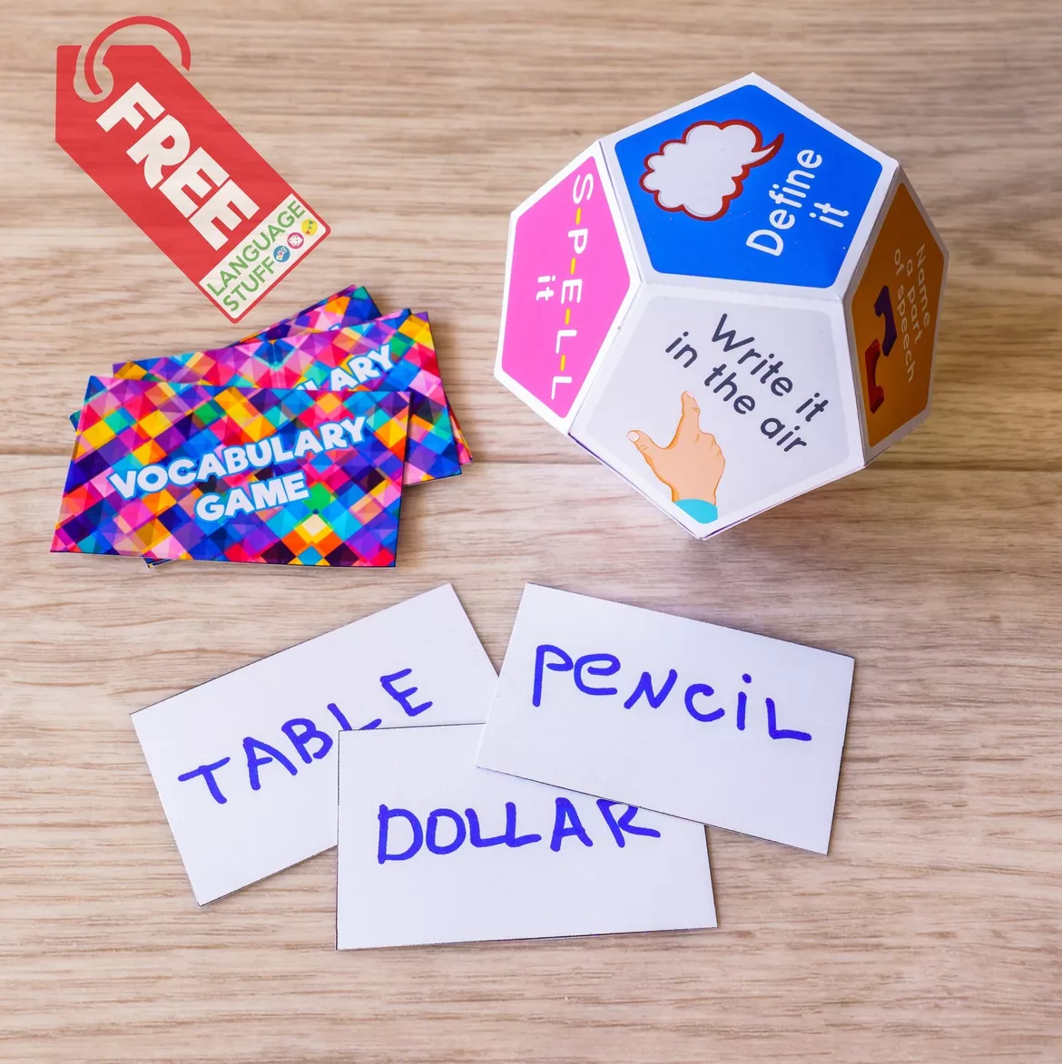 Bild in der Beschreibung des Unterrichtsmaterials Vocabulary Dice Game 2 in 1 von Language Stuff #1