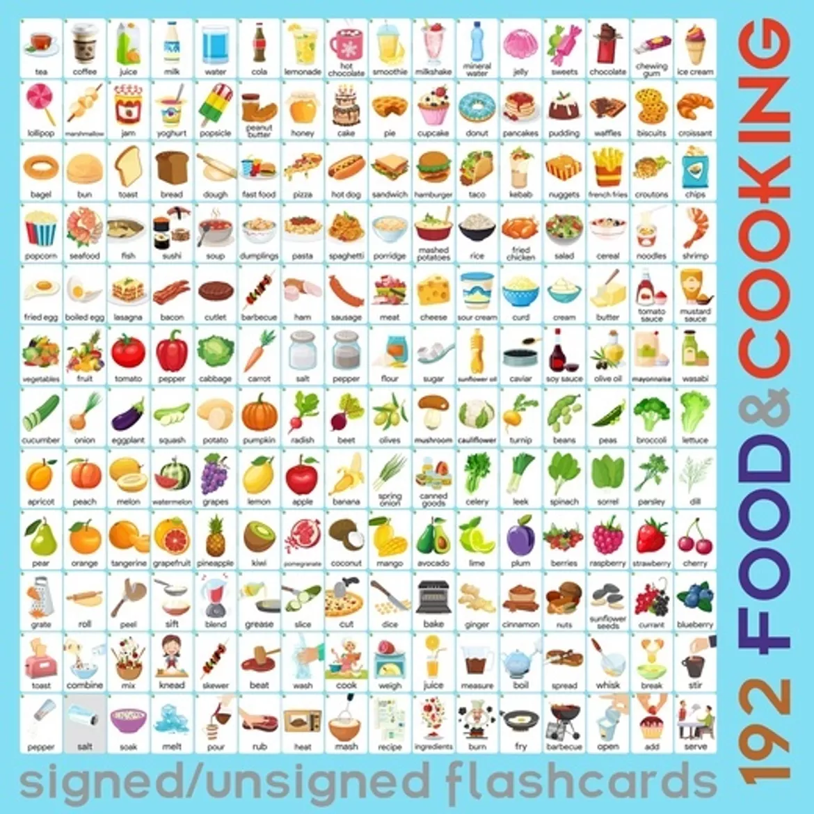 Bild in der Beschreibung des Unterrichtsmaterials Food & Cooking Flashcards von Language Stuff #1