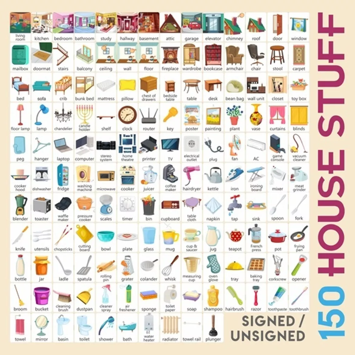 Bild in der Beschreibung des Unterrichtsmaterials House Stuff Flashcards von Language Stuff #1