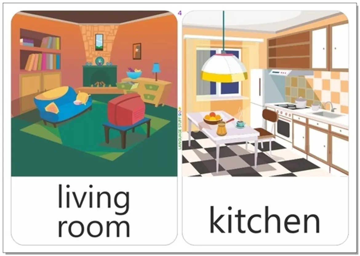 Bild in der Beschreibung des Unterrichtsmaterials House Stuff Flashcards von Language Stuff #2