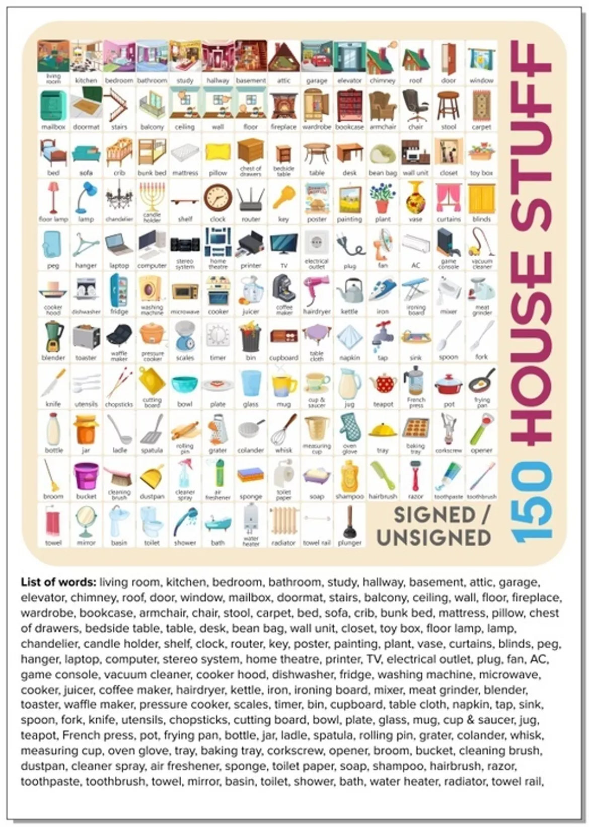 Bild in der Beschreibung des Unterrichtsmaterials House Stuff Flashcards von Language Stuff #4