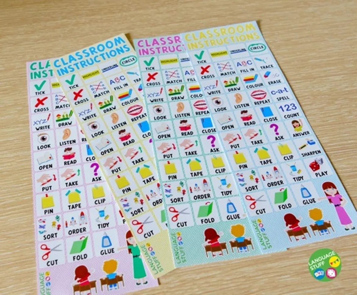 Bild in der Beschreibung des Unterrichtsmaterials Classroom language & instructions 4in1 von Language Stuff #2
