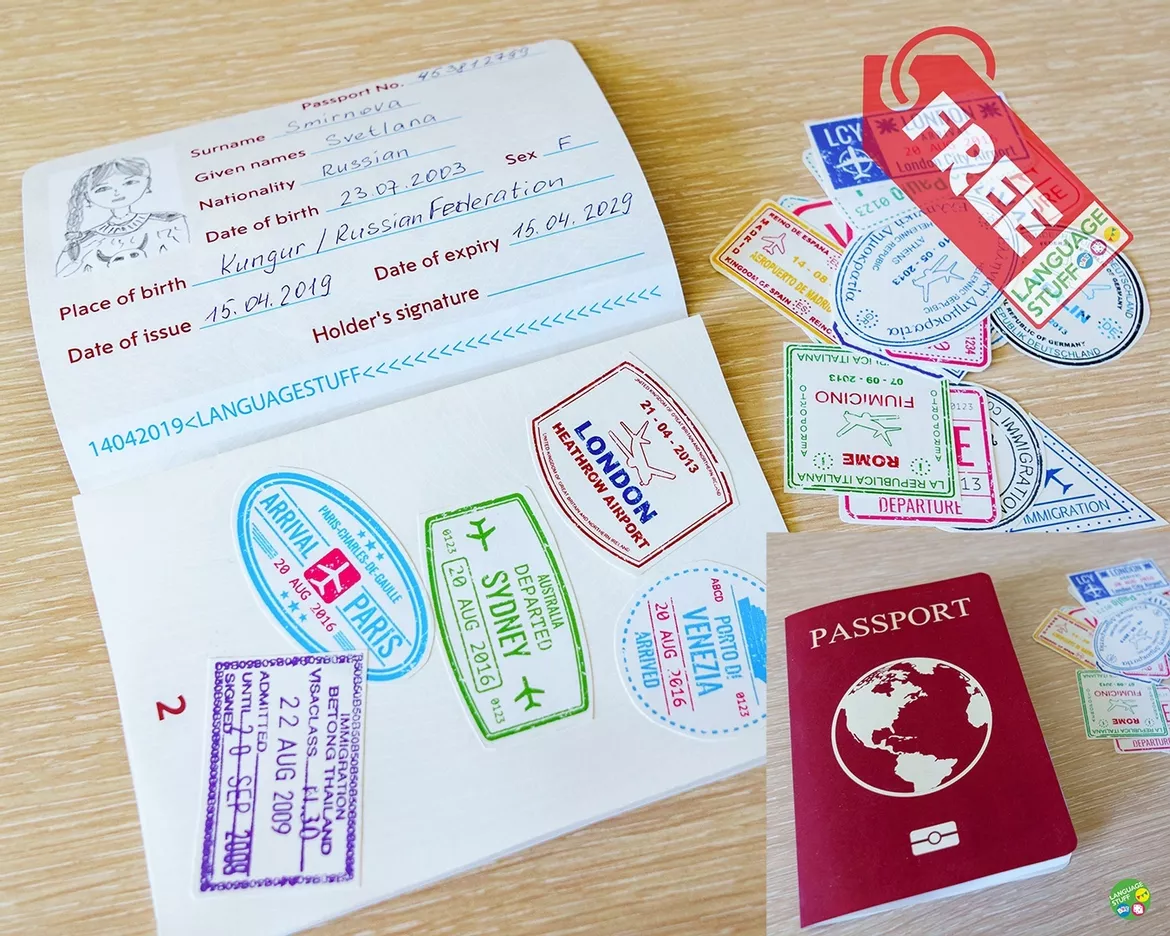 Bild in der Beschreibung des Unterrichtsmaterials Passport template von Language Stuff #1