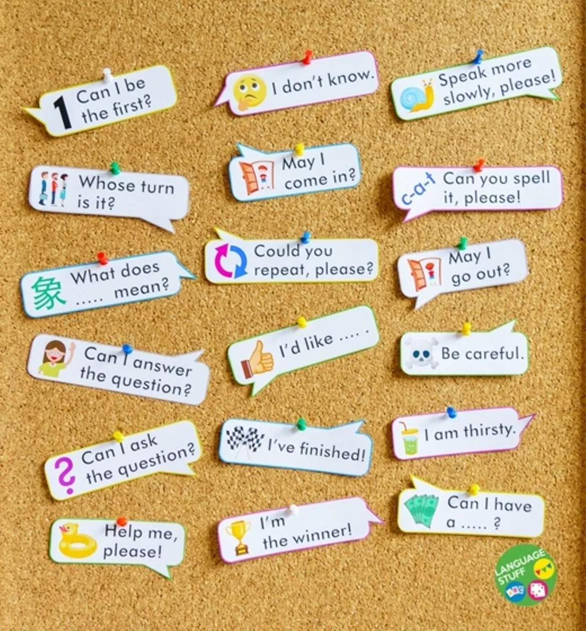 Bild in der Beschreibung des Unterrichtsmaterials Classroom language&instructions 4in1 von Language Stuff #4