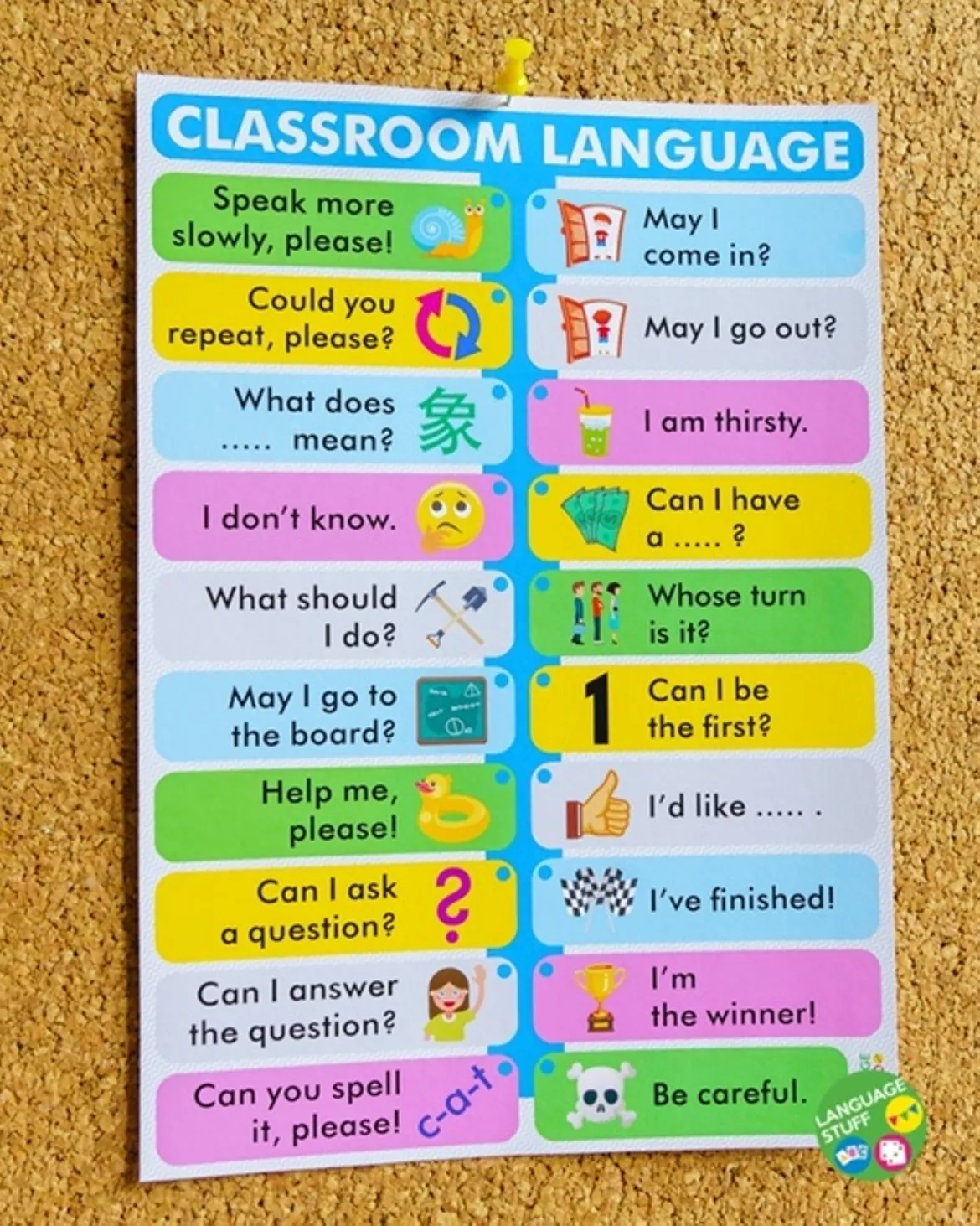 Bild in der Beschreibung des Unterrichtsmaterials Classroom language&instructions 4in1 von Language Stuff #5
