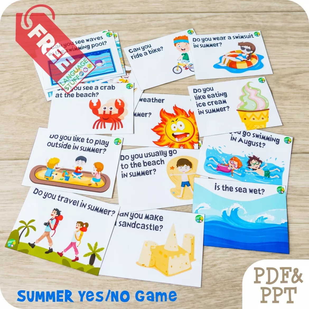 Bild in der Beschreibung des Unterrichtsmaterials Summer YesNo Game von Language Stuff #1