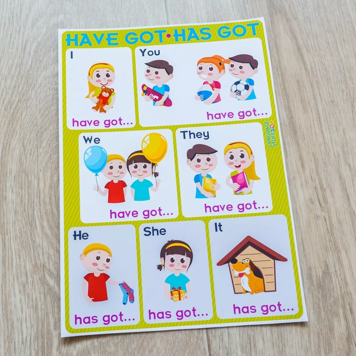 Bild in der Beschreibung des Unterrichtsmaterials Have got/Has got 6in1 von Language Stuff #4