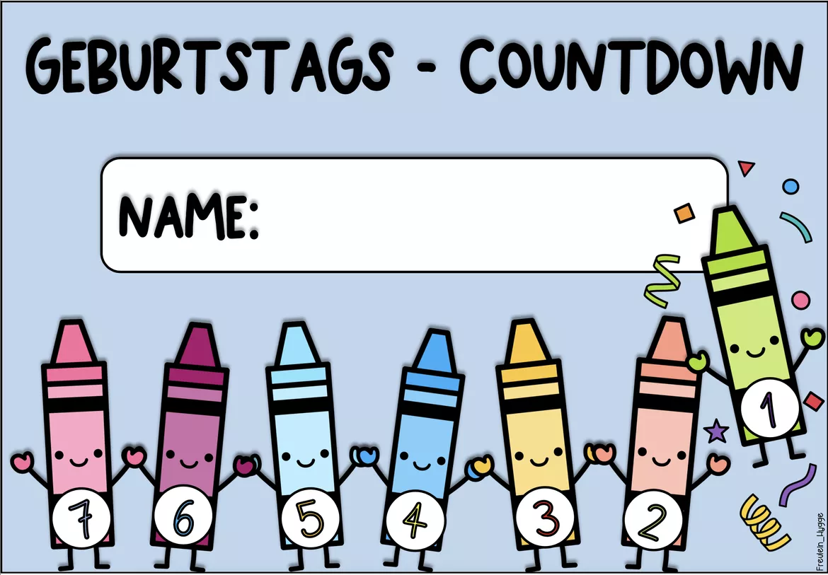 Bild in der Beschreibung des Unterrichtsmaterials Geburtstagskalender "Crayons" + Geburtstags-Countdown von Freulein Hygge #2