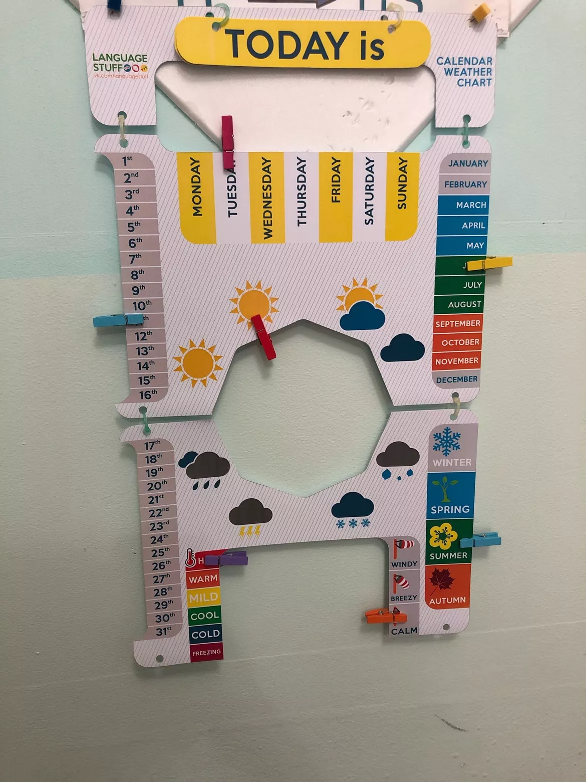 Bild in der Beschreibung des Unterrichtsmaterials Calendar weather chart von Language Stuff #1