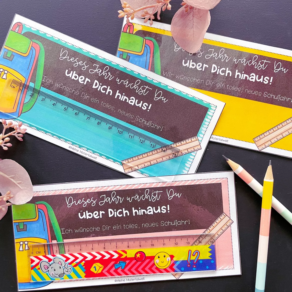 Bild in der Beschreibung des Unterrichtsmaterials Lineal als Willkommensgruß/Willkommensgeschenk zum Schuljahresanfang / Schulstart von Meine Materialwelt #2