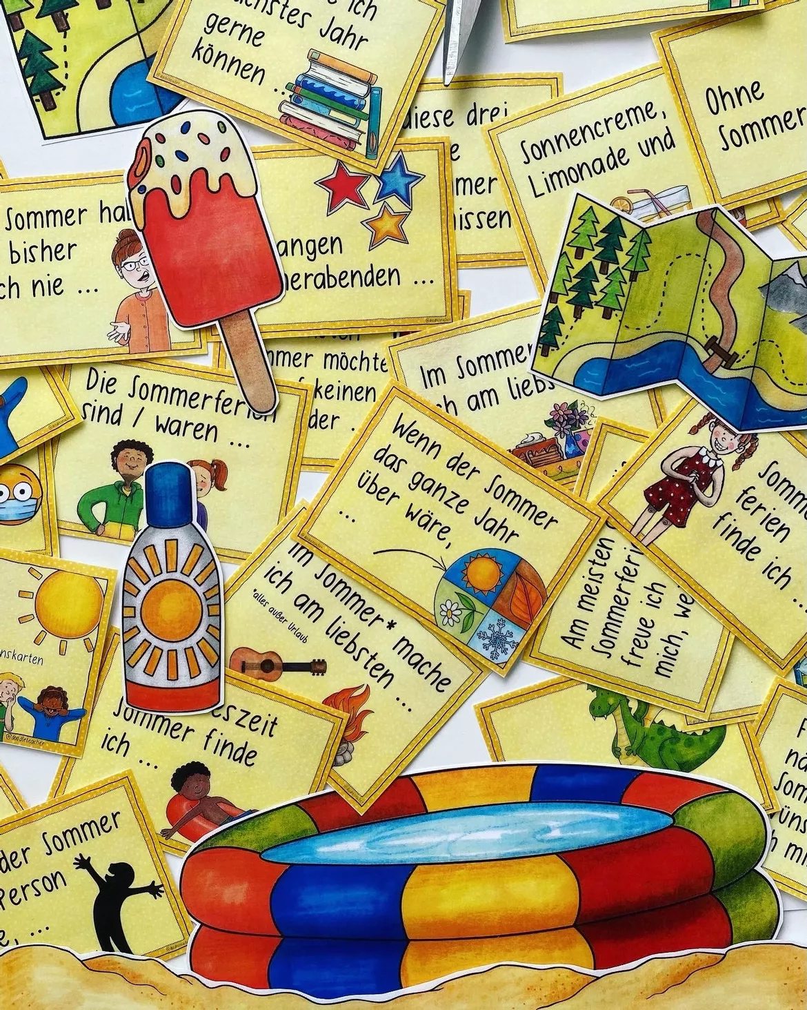 Bild in der Beschreibung des Unterrichtsmaterials Sommer - 30 Reflexions- und Gesprächskarten von Doodleteacher #1