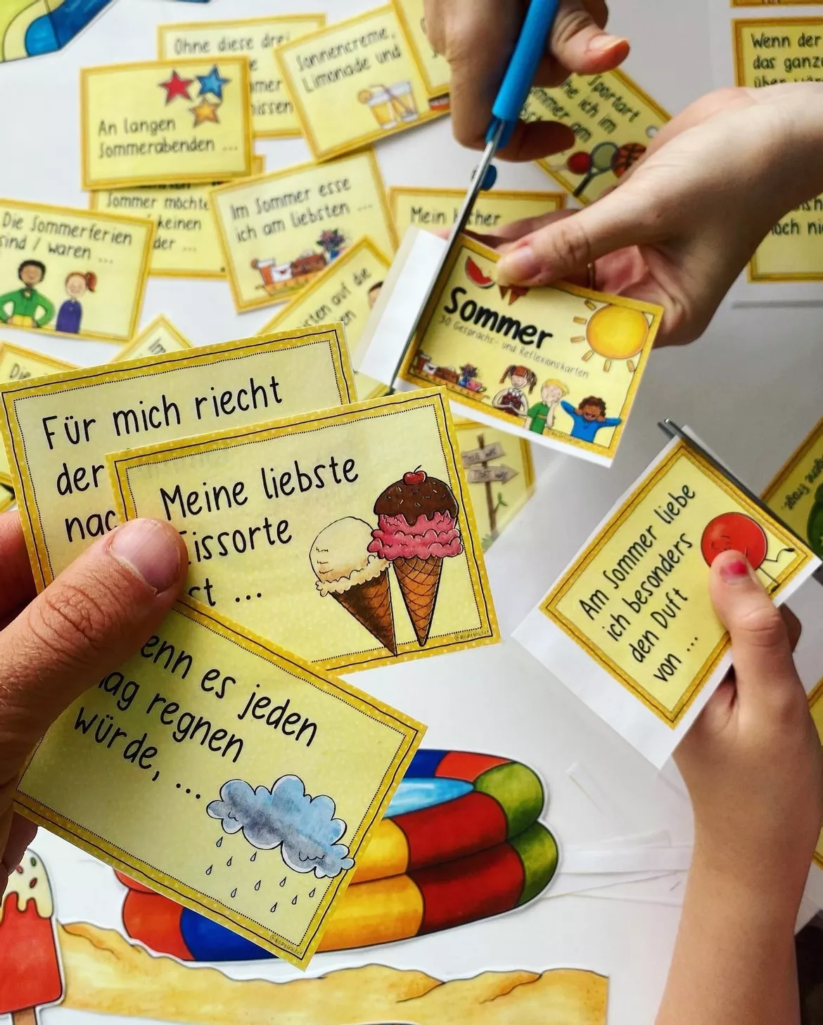 Bild in der Beschreibung des Unterrichtsmaterials Sommer - 30 Reflexions- und Gesprächskarten von Doodleteacher #2