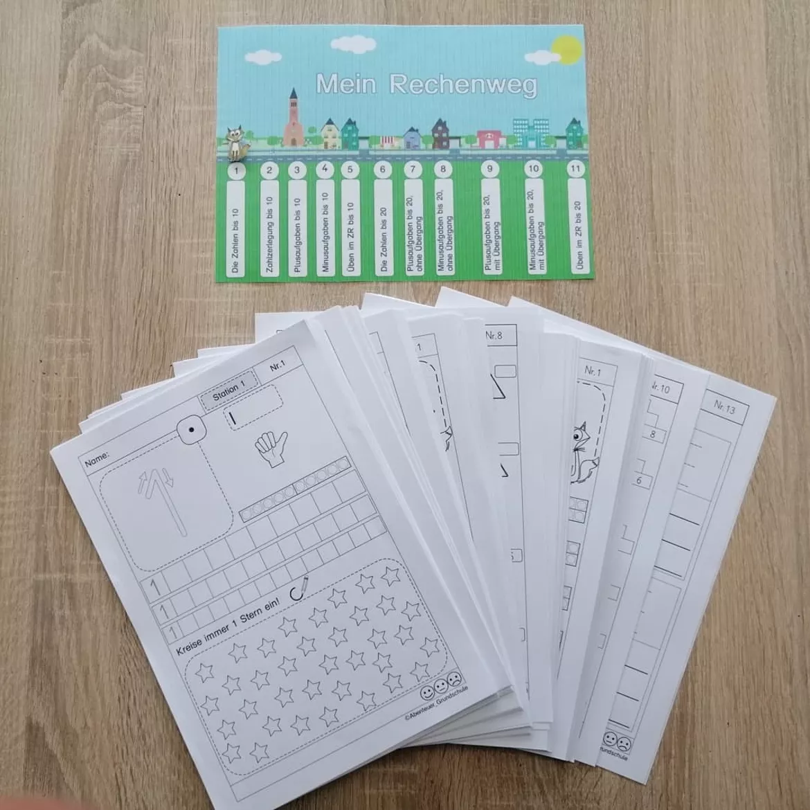 Bild in der Beschreibung des Unterrichtsmaterials Individuelles Üben im Zahlenraum bis 20 von Abenteuer Grundschule #3