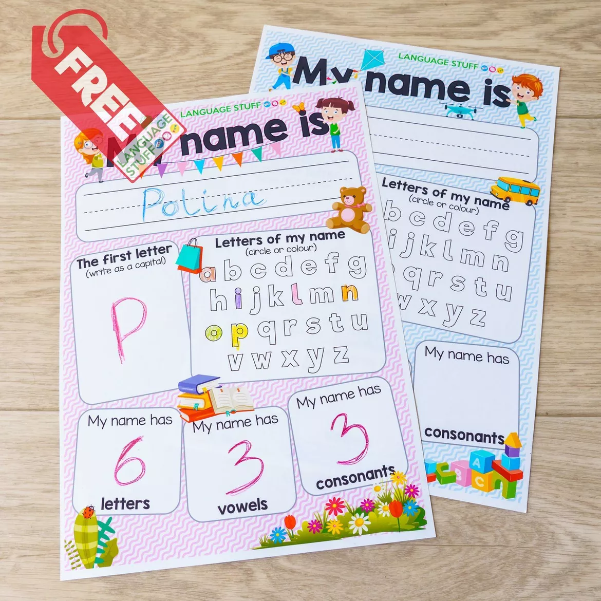 Bild in der Beschreibung des Unterrichtsmaterials All about my name template von Language Stuff #1