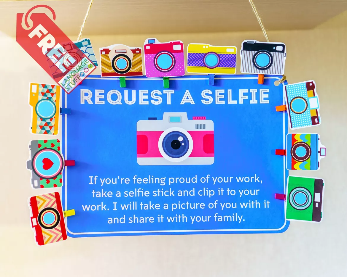 Bild in der Beschreibung des Unterrichtsmaterials Request a selfie Poster von Language Stuff #1