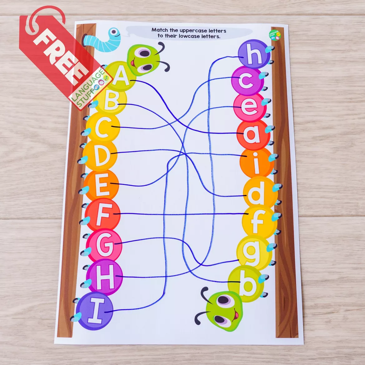 Bild in der Beschreibung des Unterrichtsmaterials Alphabet Caterpillar - Matching Activity von Language Stuff #1