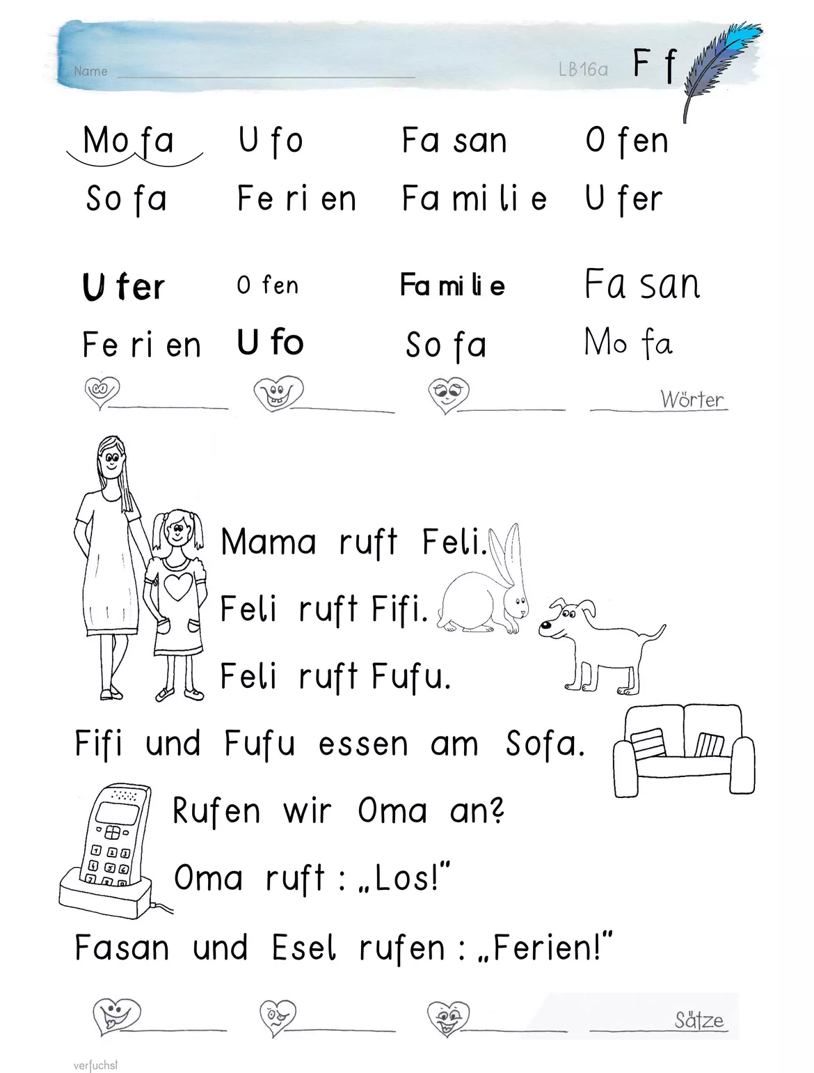 Bild in der Beschreibung des Unterrichtsmaterials Materialpaket Leseblätter für die 1. Klasse - 92 Seiten, passend zu Fibel Karibu von verfuchst #3