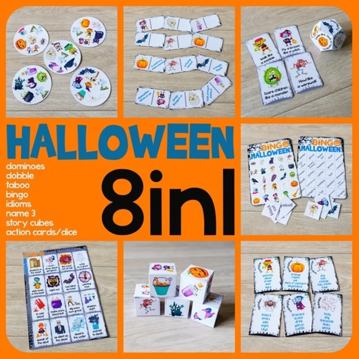 Bild in der Beschreibung des Unterrichtsmaterials Halloween Games 8in1 von Language Stuff #1