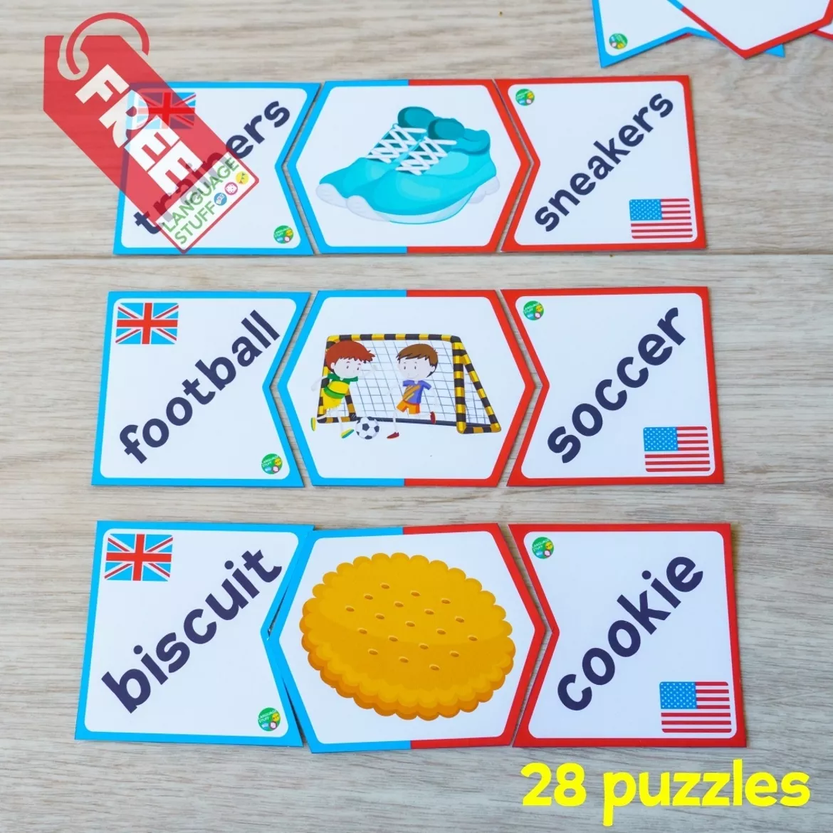 Bild in der Beschreibung des Unterrichtsmaterials British VS American English Puzzles von Language Stuff #1